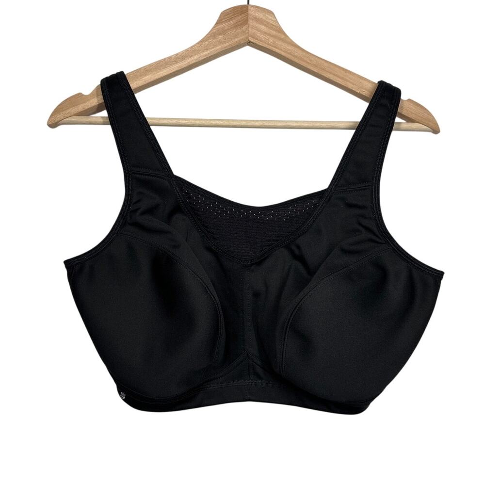 Glamorise Sport Elite Performance Camisole Sports Bra 1067 Black Sz 40DD Mesh